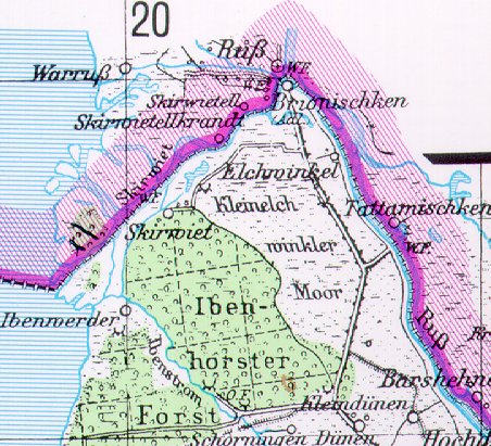 Die Ostpreußenkartenseite mit Ortsverzeichnissen